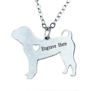 Personalized Stainless Steel Fox Terrier Puppy Pendant Necklace for Women, Christmas Gift for Dog Lovers