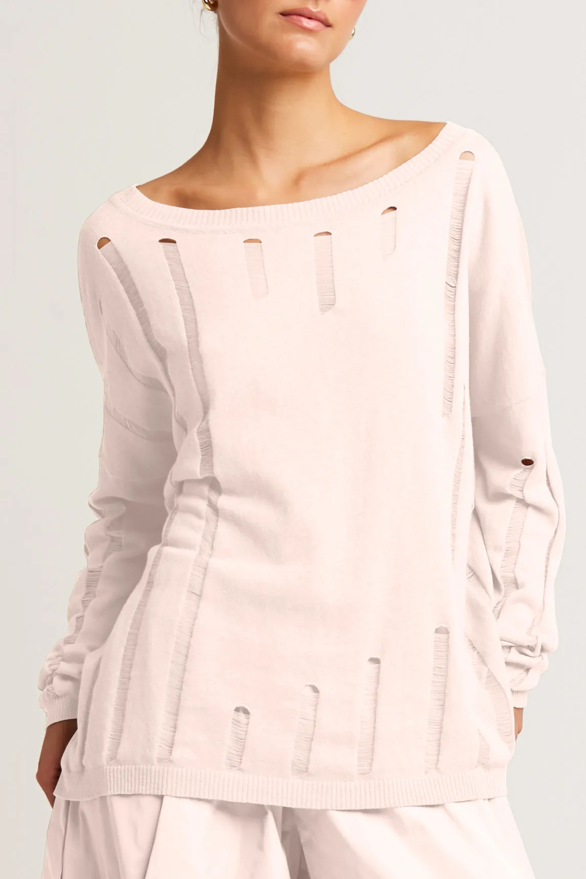 Pima Linen Runs Boatneck Sweater