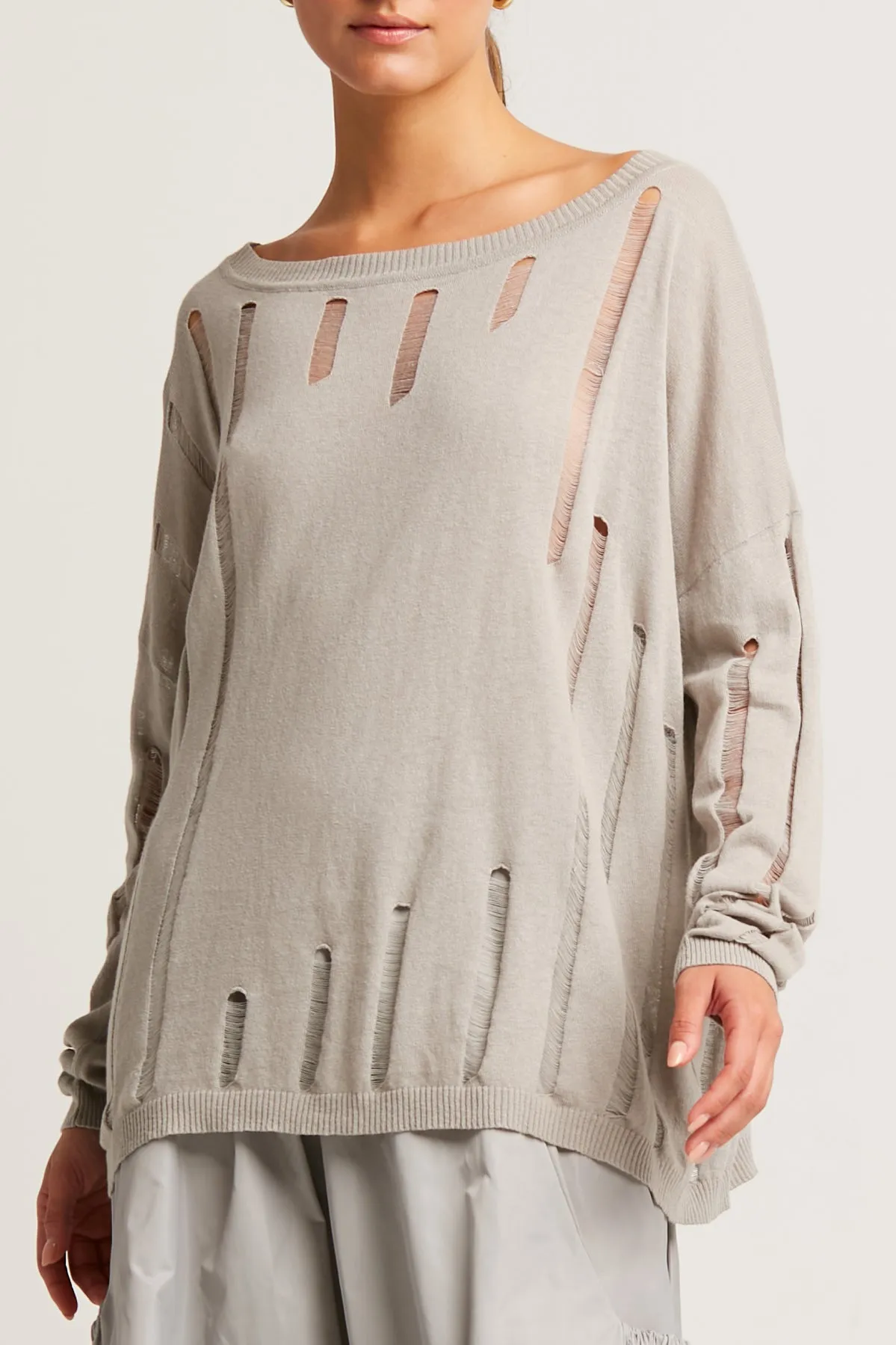Pima Linen Runs Boatneck Sweater