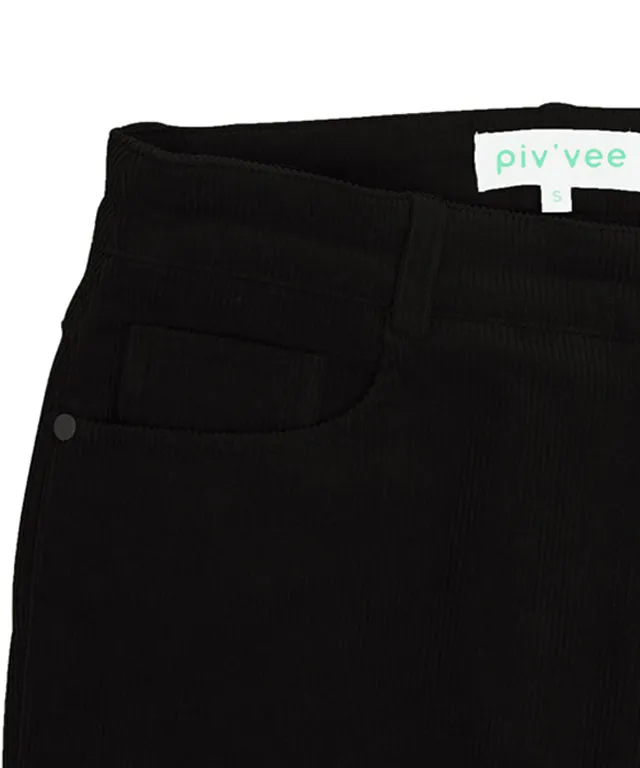 PIV'VEE Classic Corduroy Trousers - Ebony Black