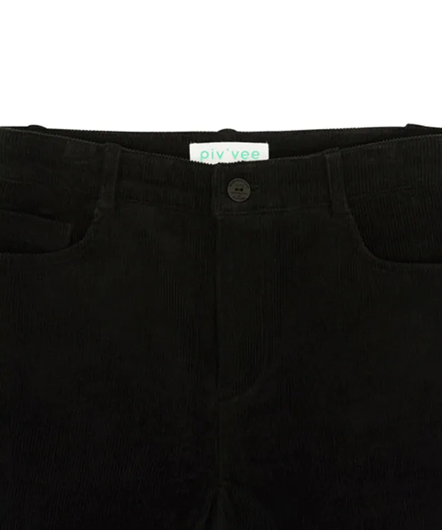 PIV'VEE Classic Corduroy Trousers - Ebony Black
