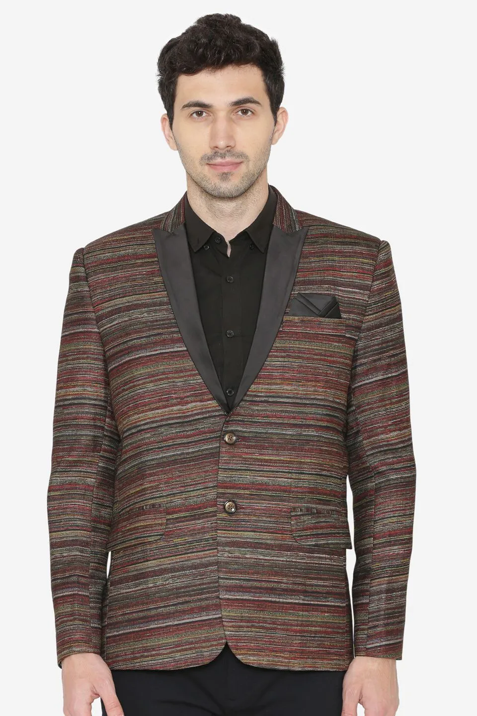Polyester Cotton Fabric Brown Blazer
