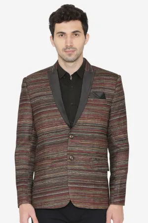 Polyester Cotton Fabric Brown Blazer