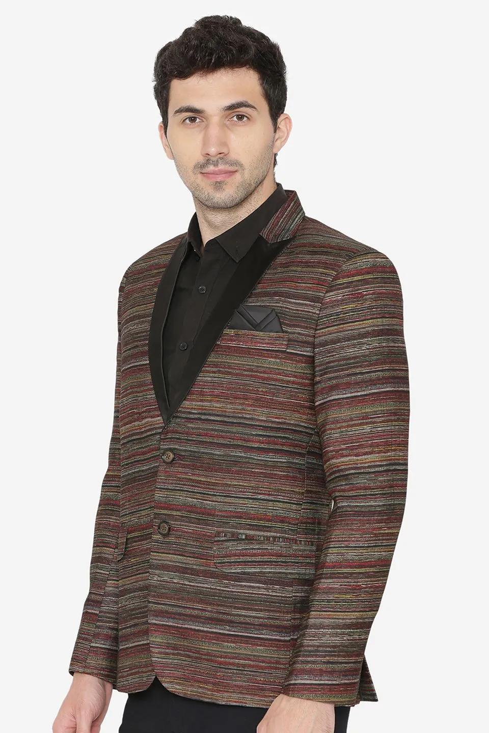 Polyester Cotton Fabric Brown Blazer