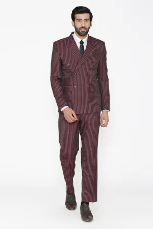 Polyester Cotton Red Suit