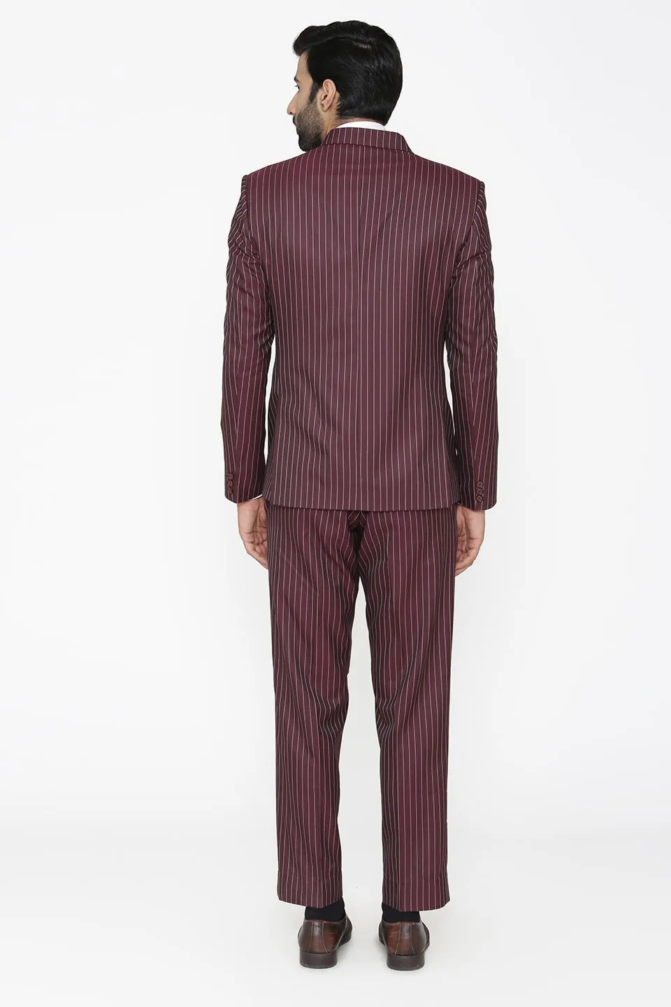 Polyester Cotton Red Suit