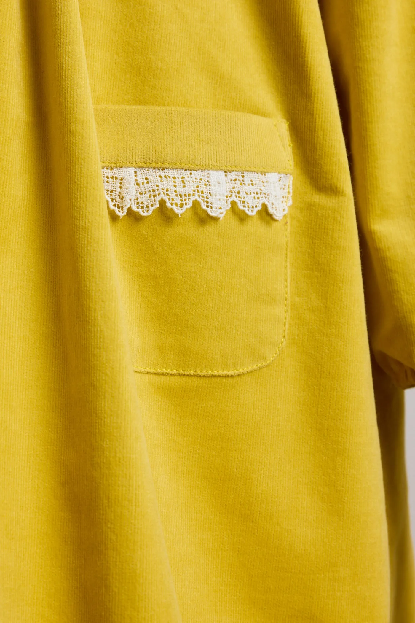 Popcorn Dress in Yellow Babycord