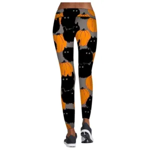 Printed Leggings Halloween Sports Yoga Pants High Stretch Pencil Pants