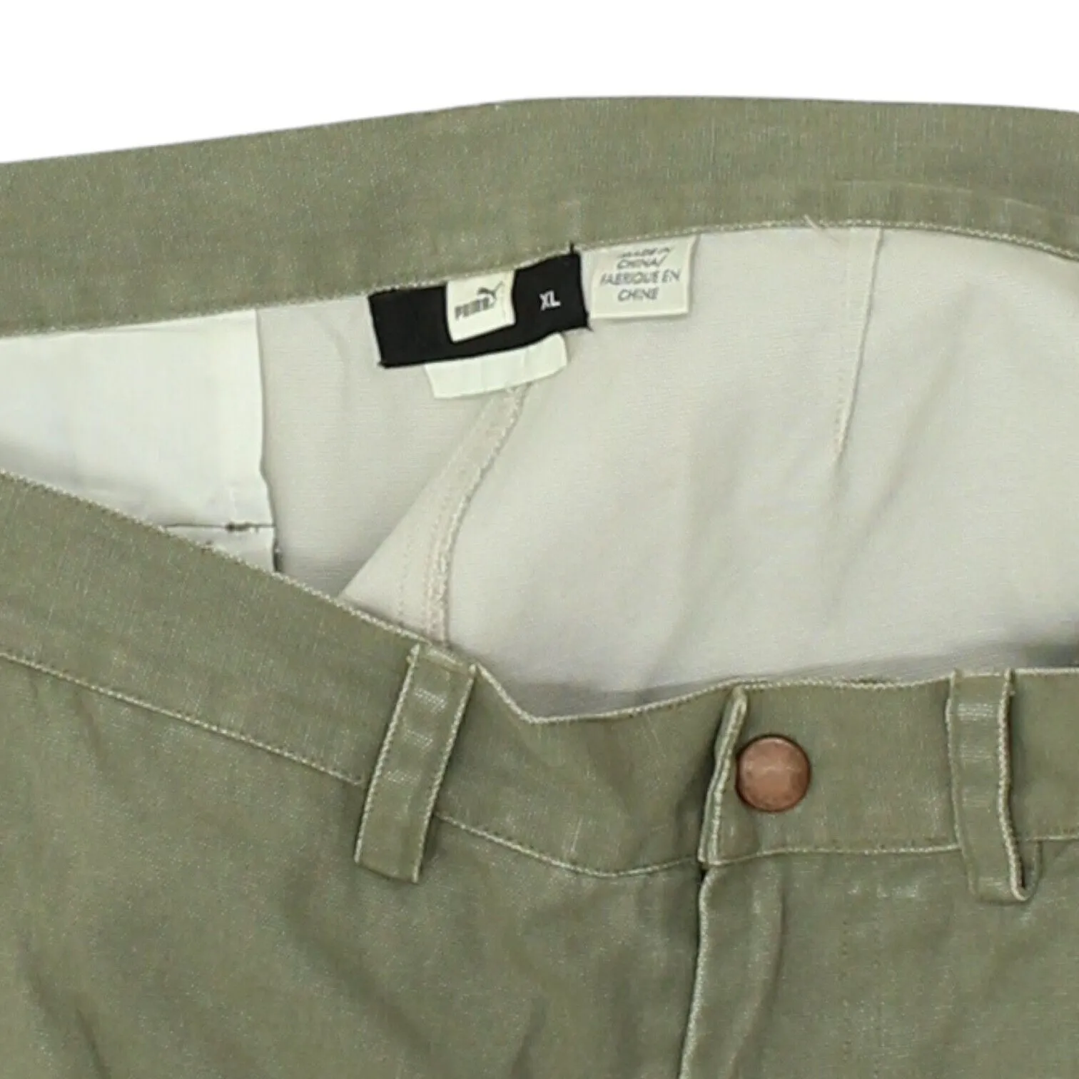 Puma Green Trousers | Vintage Mens Sports Designer Casual Cargo Pants Cuffed