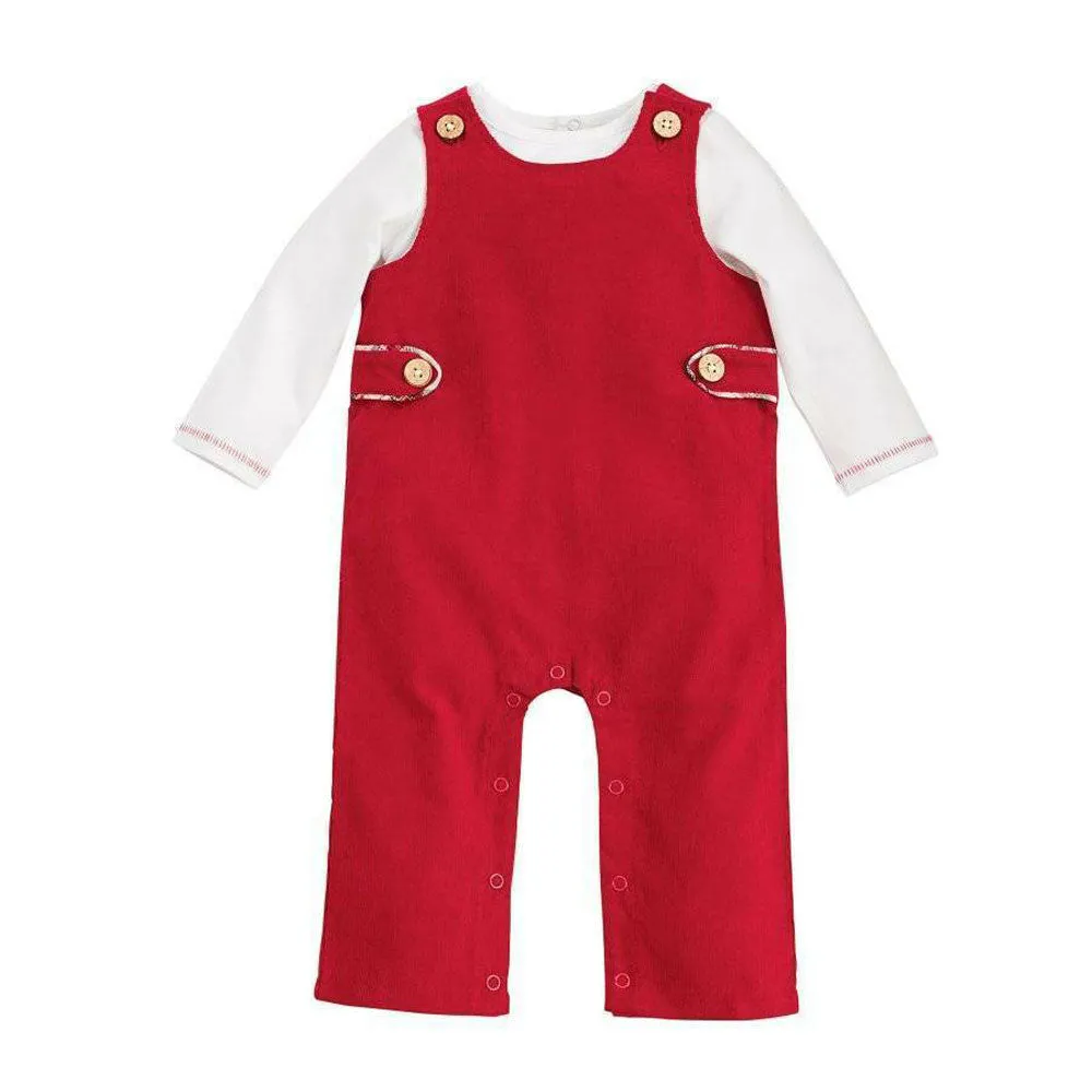 Red Corduroy Longall & Shirt Set