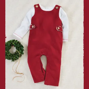 Red Corduroy Longall & Shirt Set