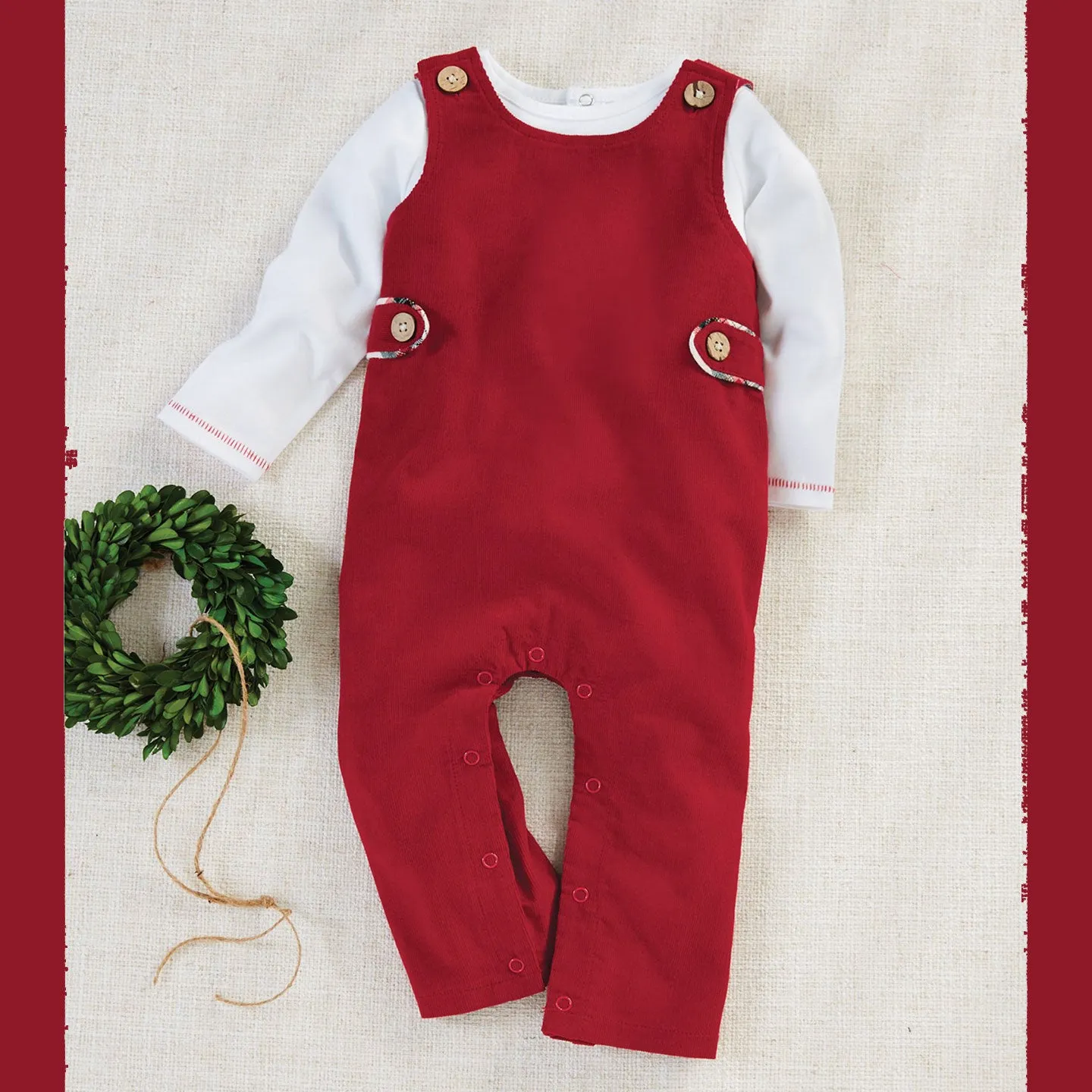 Red Corduroy Longall & Shirt Set