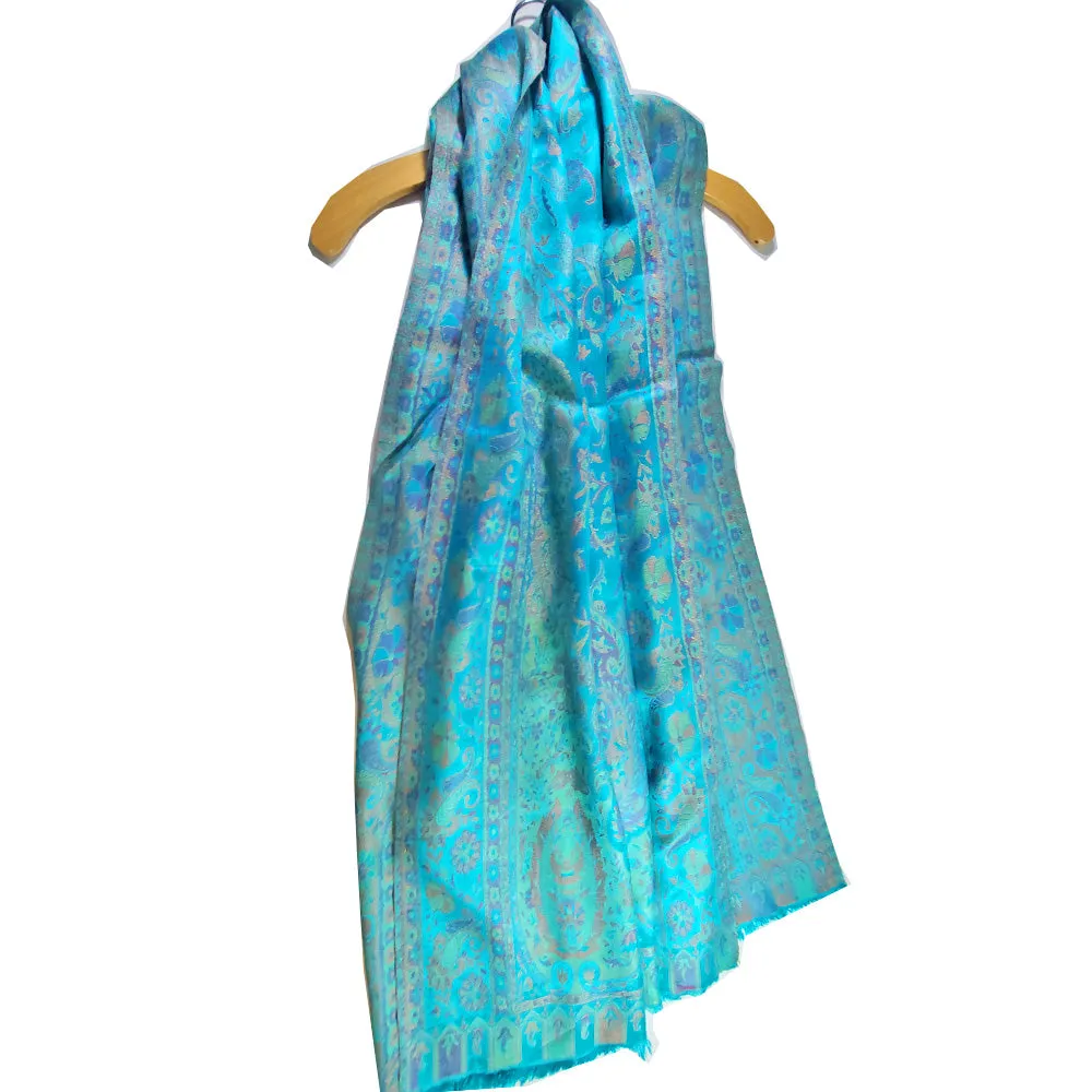 Reversible Scarf Pattern Patola Style Paisley Print Botanical Shawl