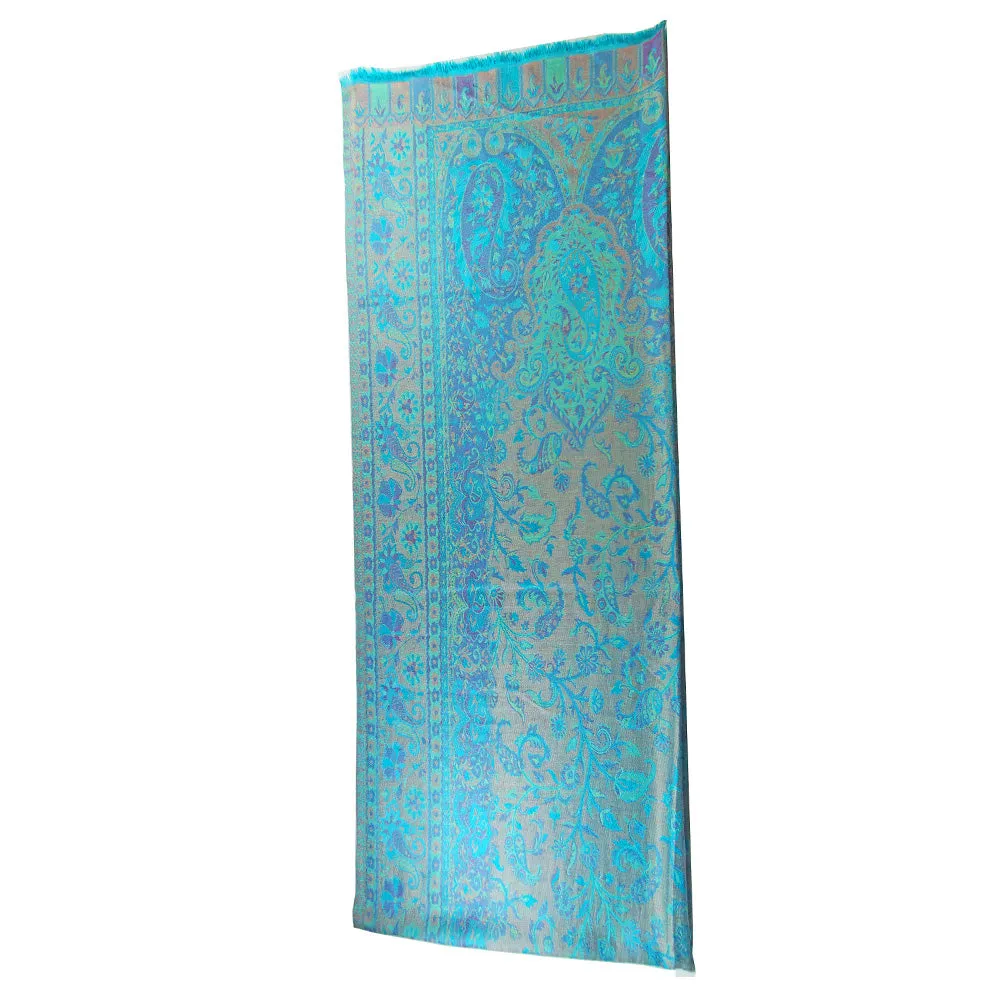 Reversible Scarf Pattern Patola Style Paisley Print Botanical Shawl