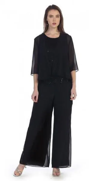Sally Fashion 8844 Pant Suit Set Includes Jacket and Top