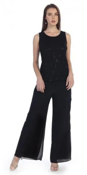 Sally Fashion 8844 Pant Suit Set Includes Jacket and Top