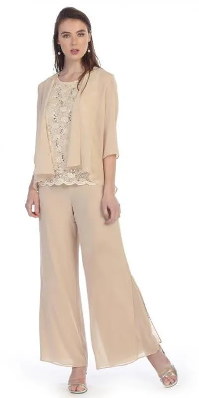 Sally Fashion 8844 Pant Suit Set Includes Jacket and Top