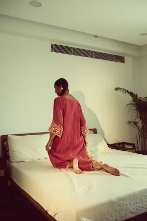 Sarang Kaur Summerhill Watermelon and Mango Jaipuri Kurta Set Chanderi silk Pants Cotton silk Chandni SK01300