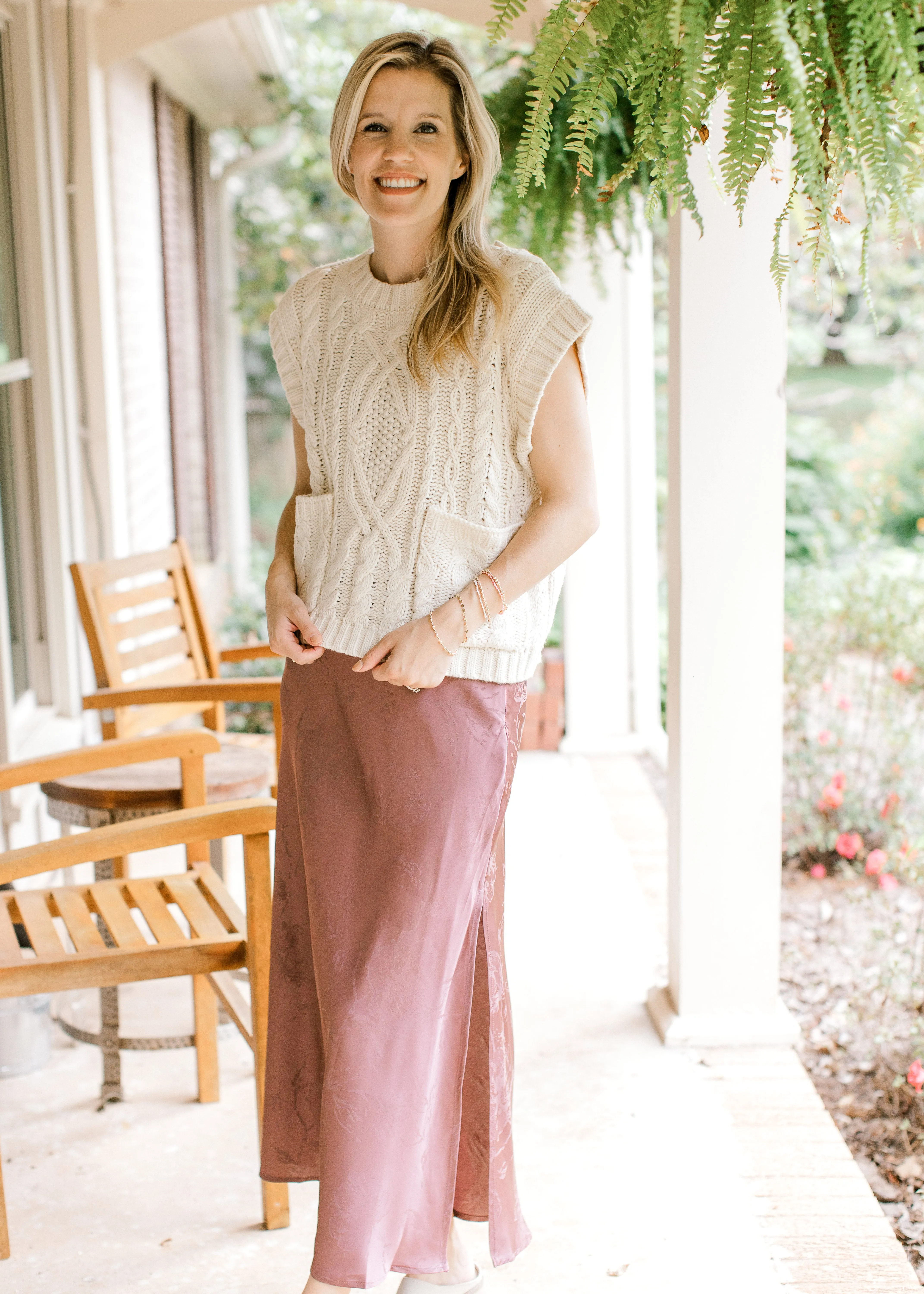 Satin Chestnut Maxi Skirt