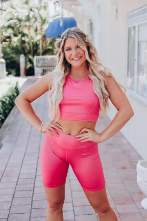 Shine Bright Biker Short Set - Pink