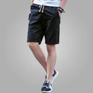 Shorts Men Summer Fashion Mens Shorts Casual Black Cotton Slim Bermuda Masculina Beach Shorts Joggers Trousers Solid Color