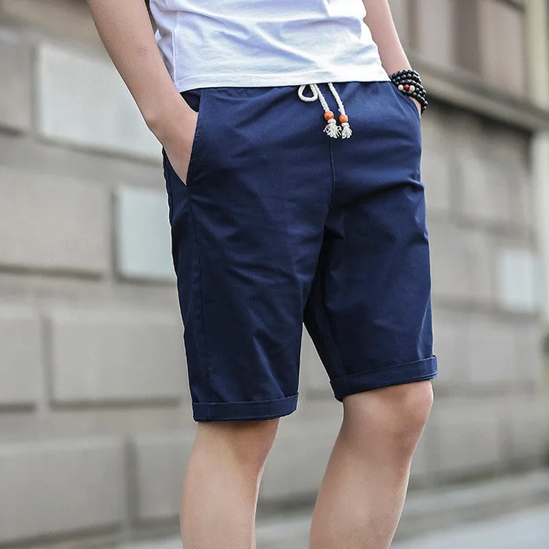 Shorts Men Summer Fashion Mens Shorts Casual Black Cotton Slim Bermuda Masculina Beach Shorts Joggers Trousers Solid Color