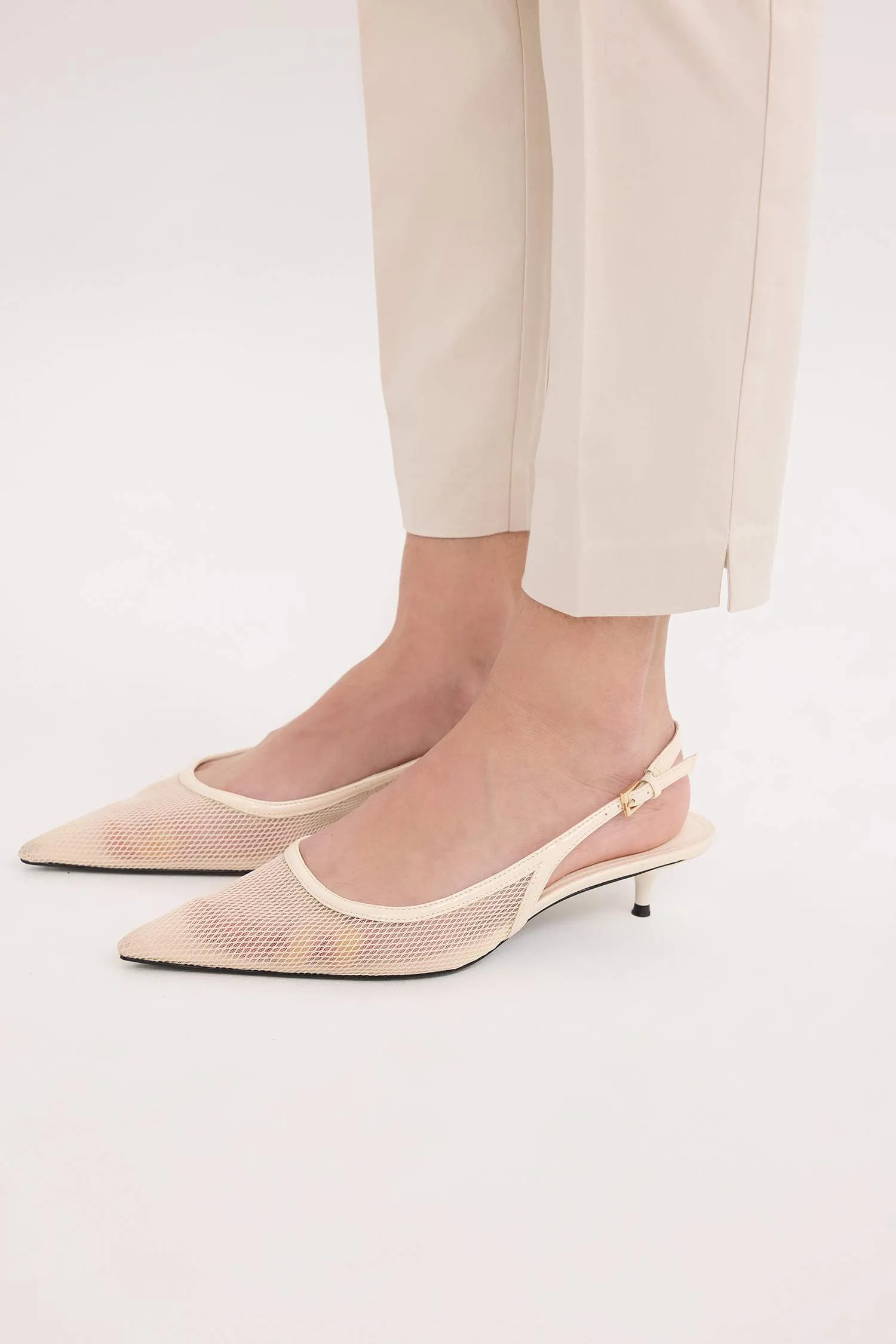 Sigaret Normal Waist Plain Leg Satin Fabric Pants
