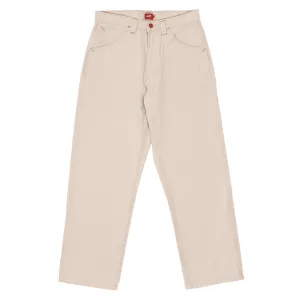 Skate check-5 loose denim pants - Natural