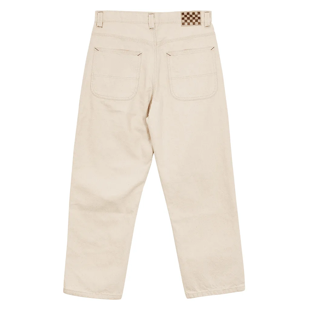 Skate check-5 loose denim pants - Natural