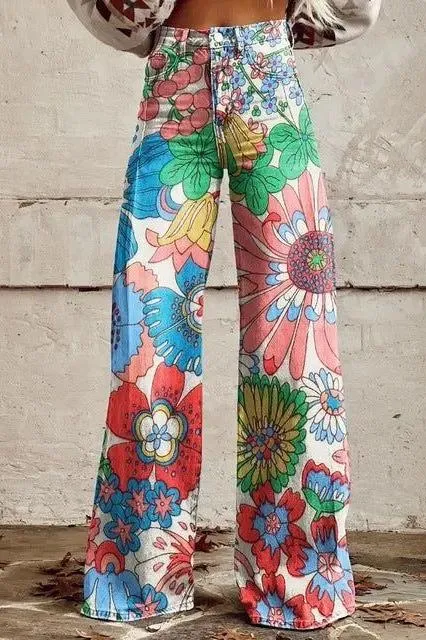Skinny colorful flowered Loose Pant