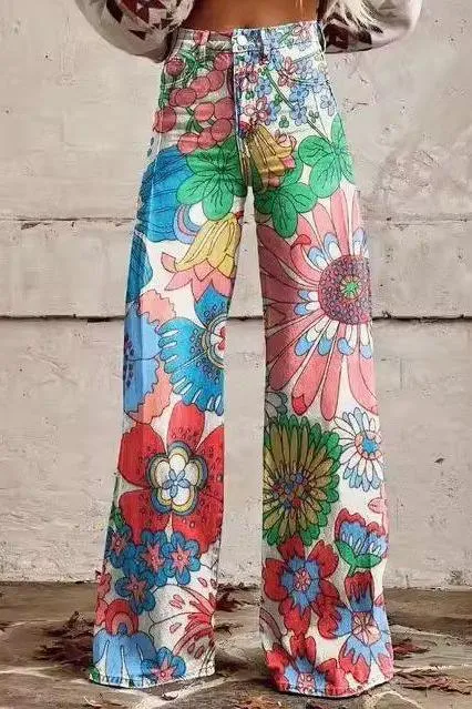 Skinny colorful flowered Loose Pant