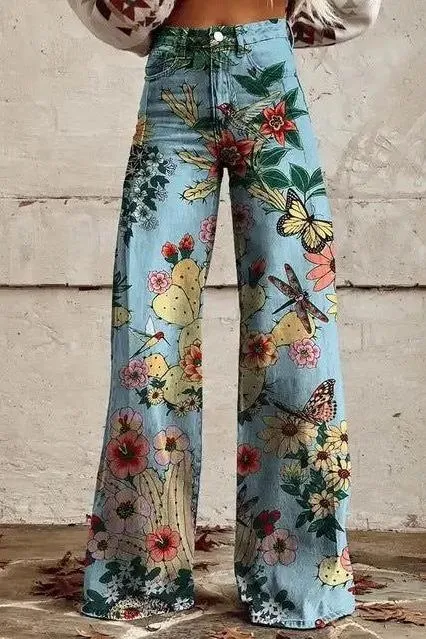 Skinny colorful flowered Loose Pant