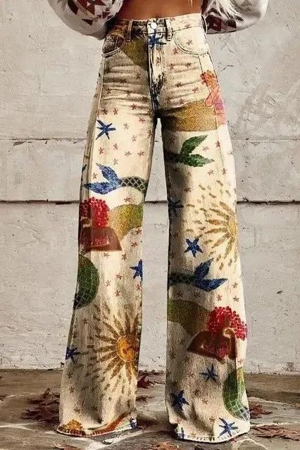 Skinny colorful flowered Loose Pant