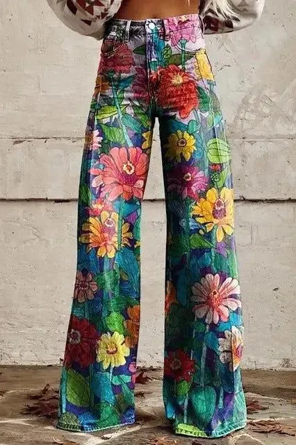 Skinny colorful flowered Loose Pant