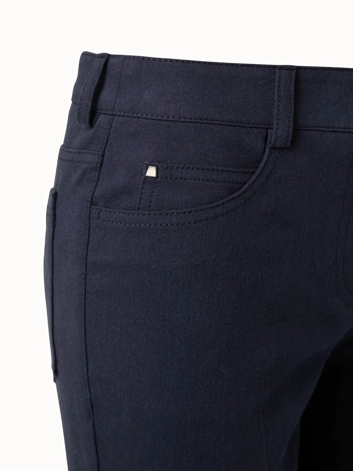Slim Cotton Denim Stretch Pants