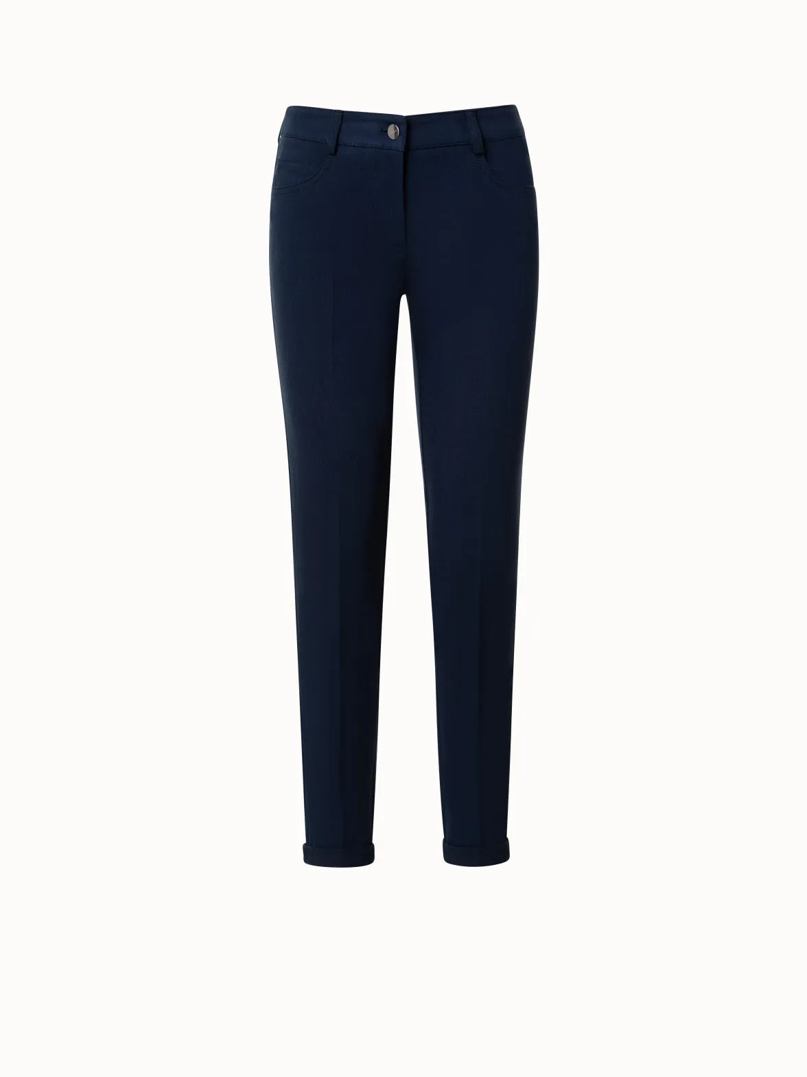 Slim Cotton Denim Stretch Pants