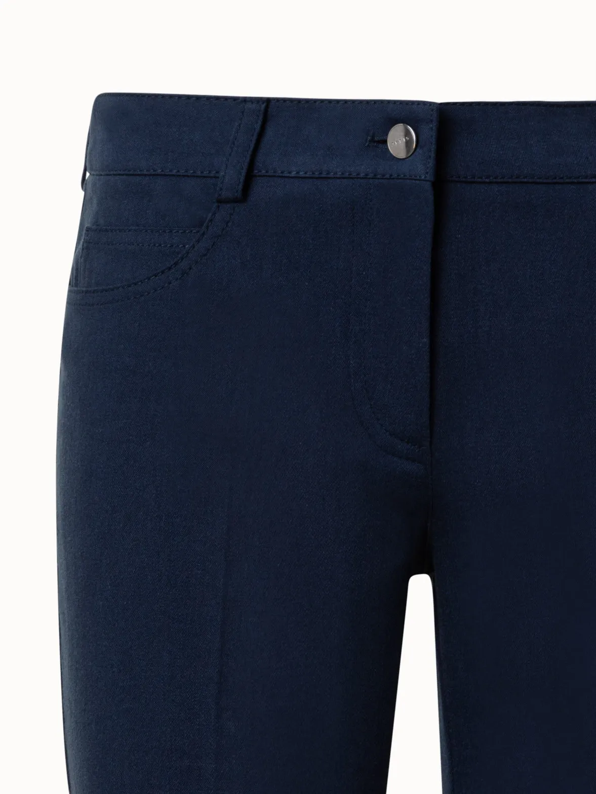 Slim Cotton Denim Stretch Pants