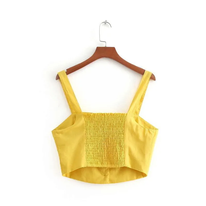 Solid Button-Up Tank Top