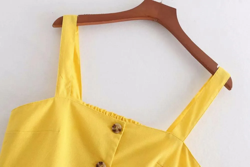 Solid Button-Up Tank Top