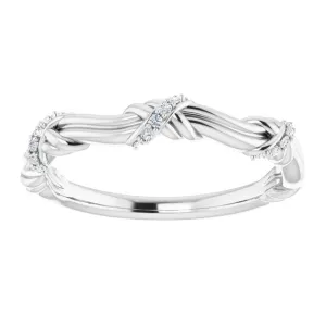Solid Gold Round Diamond Knot Wedding Band