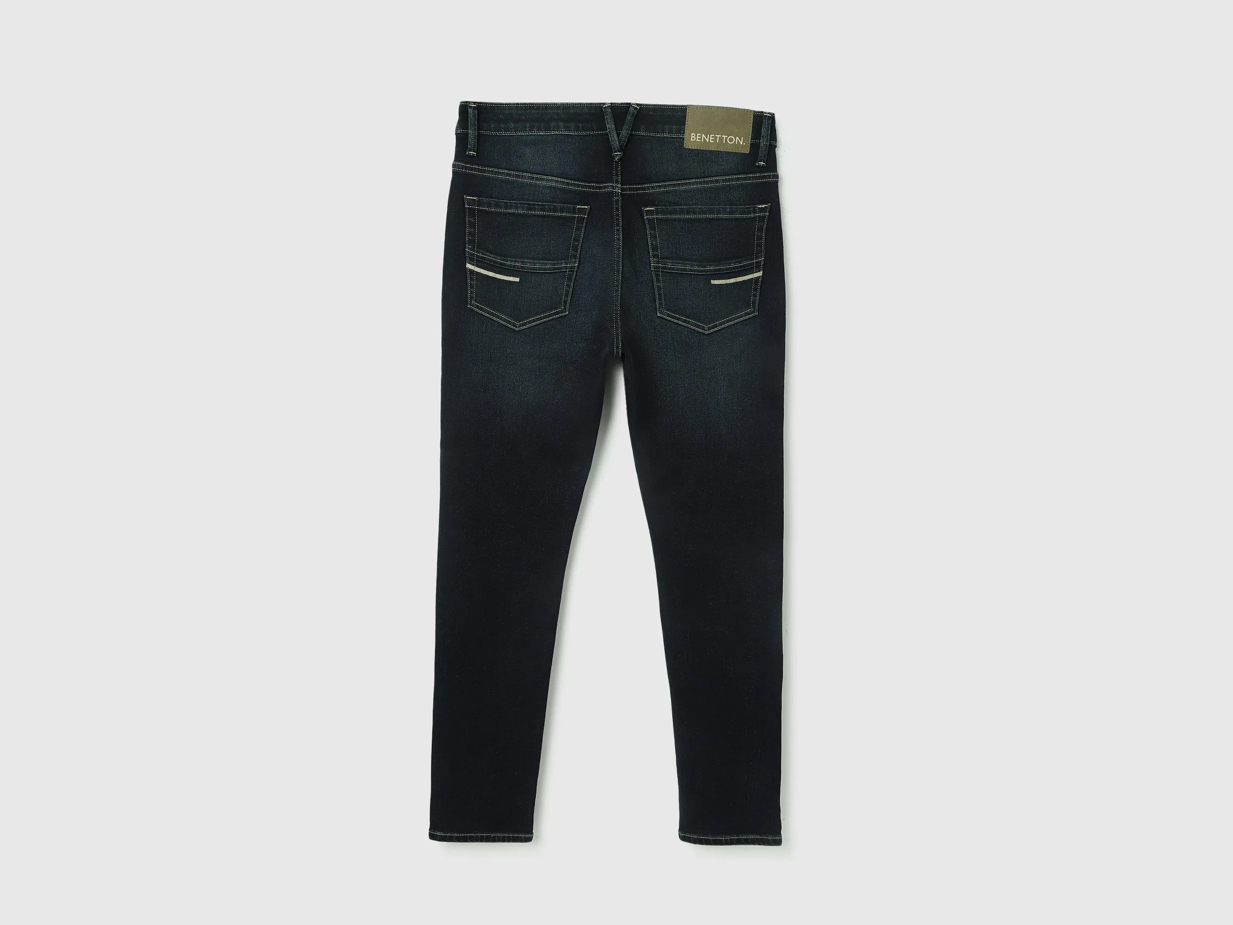 Solid Pattern Low Crotch Fit Jeans
