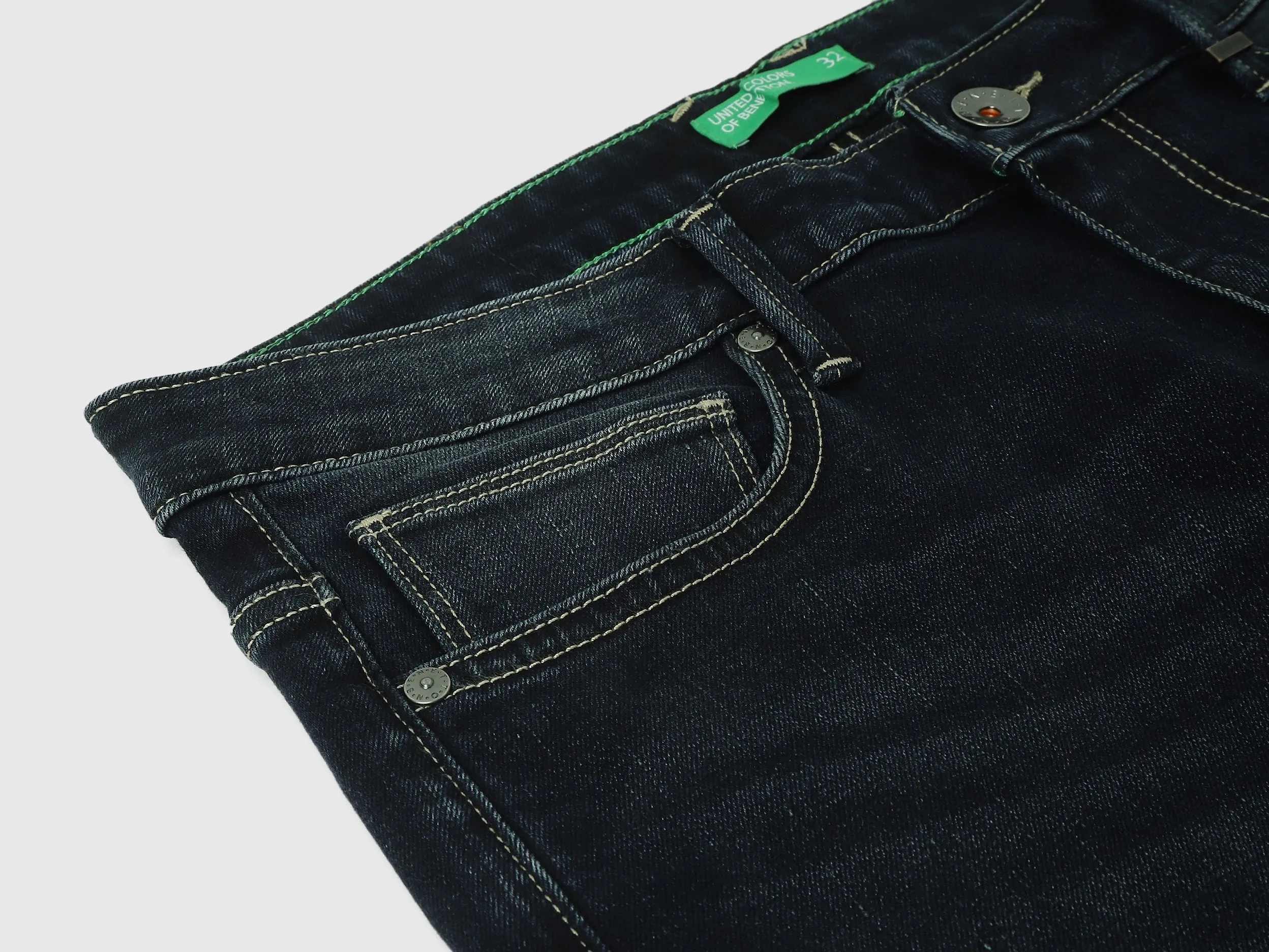 Solid Pattern Low Crotch Fit Jeans