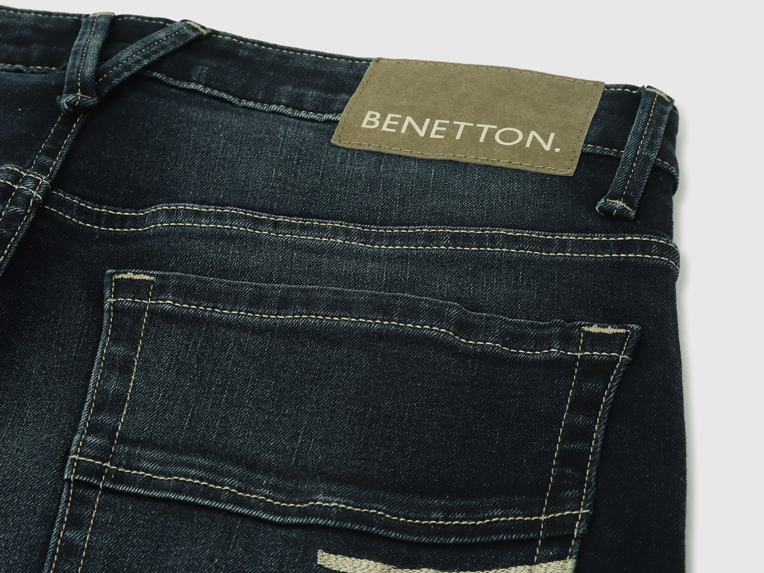 Solid Pattern Low Crotch Fit Jeans