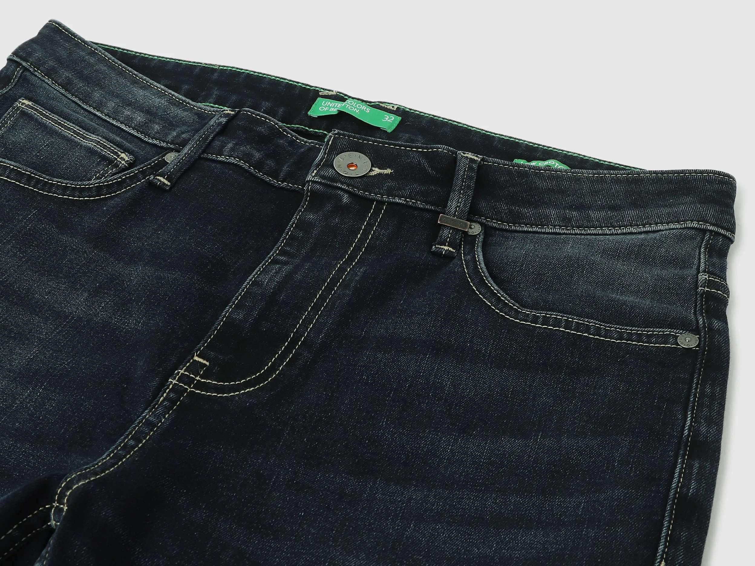 Solid Pattern Low Crotch Fit Jeans