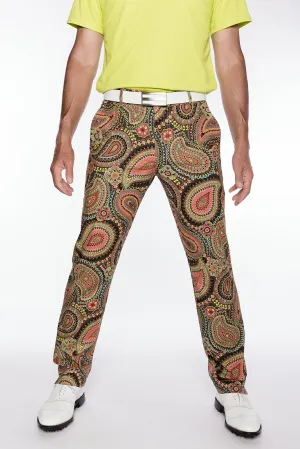 Sport Monaco Slim Fit Paisley Print Cotton Pants - MULTI