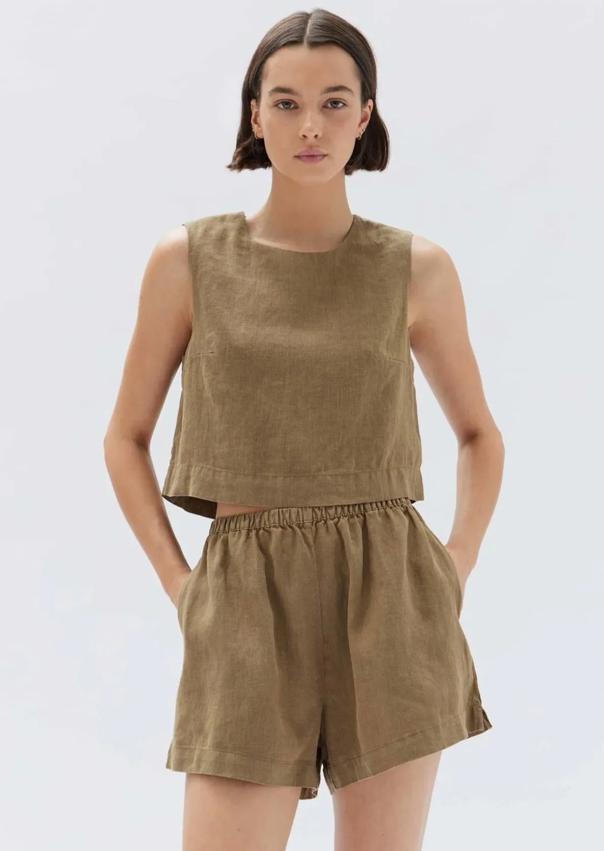 Stella Linen Short Pea