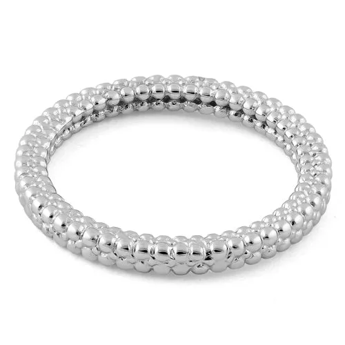 Sterling Silver Stencil Pattern Stackable Ring