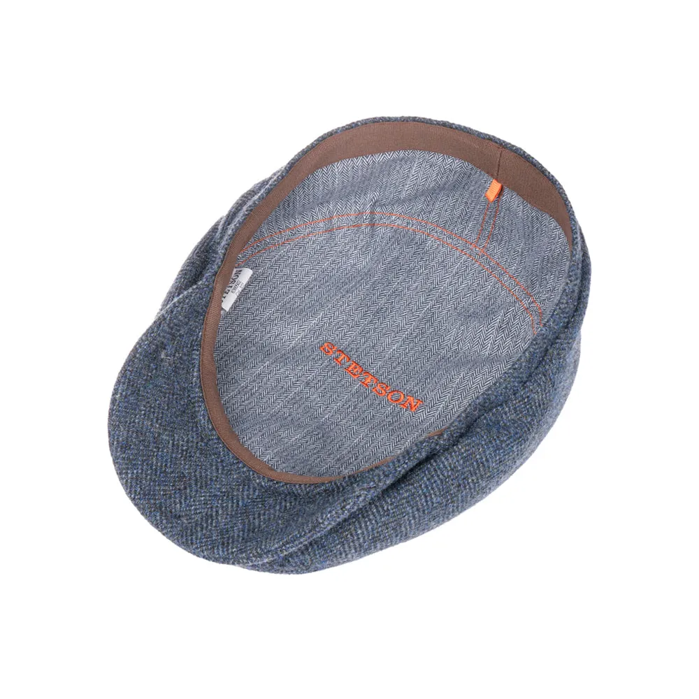Stetson - Belfast Classic Wool Herringbone - Sixpence/Flat Cap - Navy