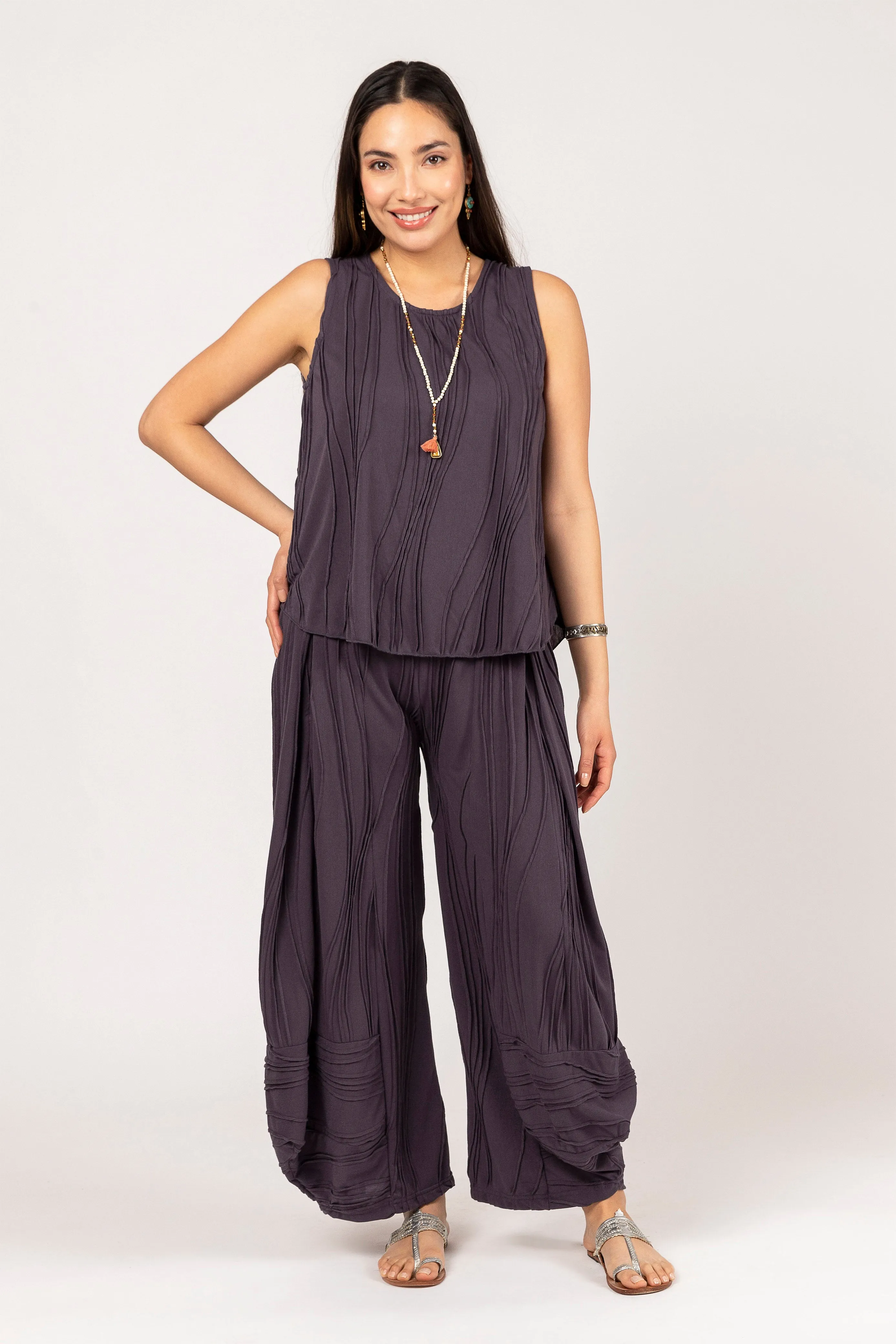 Stitch Cotton Tank Top