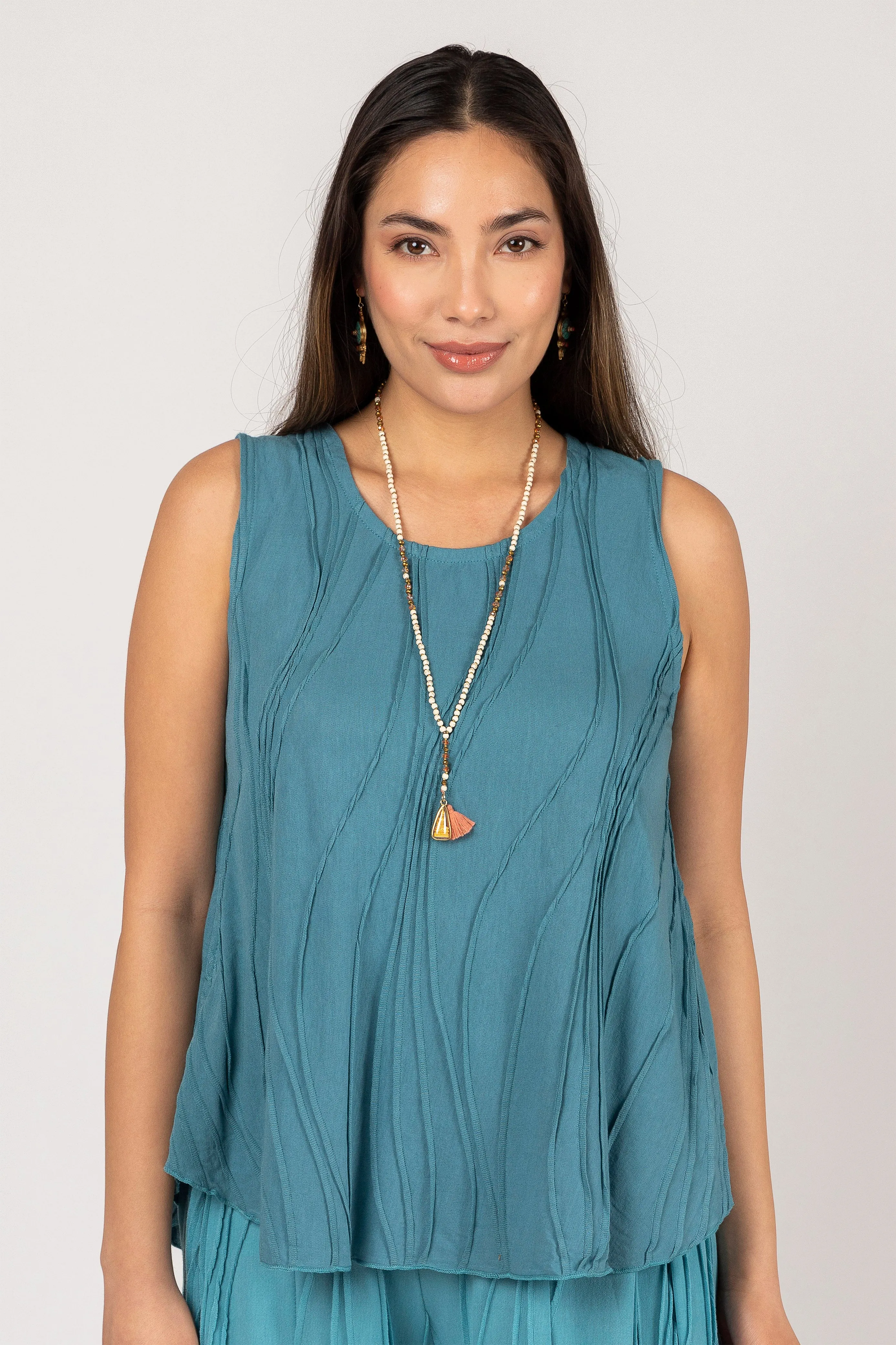 Stitch Cotton Tank Top